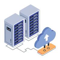 Cloud data upload, isometric style icon vector