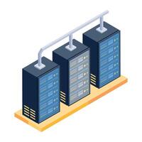 Handy isometric icon of a server farm vector