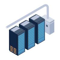 Get this isometric icon of rack cooling system vector