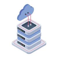 Download this isometric icon of cloud hosting vector