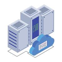 Grab this isometric icon of cloud servers vector