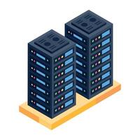 Handy isometric style icon of it racks vector