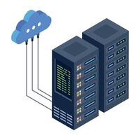 Download this isometric icon of a cloud architecture vector