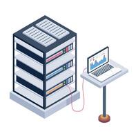 Modern isometric icon depicting server report vector