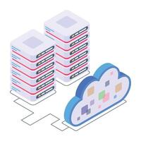 Trendy isometric icon of cloud infrastructure vector