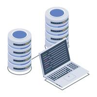 Ready to use isometric icon of database connection vector