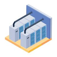 Ready to use isometric icon of database connection vector