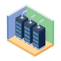 Scalable isometric icon of an it room vector