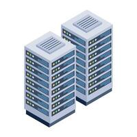 A well-designed isometric icon of it racks vector