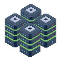 Ready to use isometric icon of data servers vector