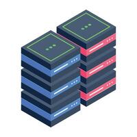 Latest isometric icon depicting rack cabinets vector