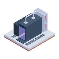Trendy isometric icon depicting server technology vector