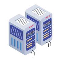 Get this isometric icon of cpu servers vector