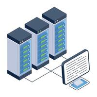 A well-designed isometric icon of shared hosting vector