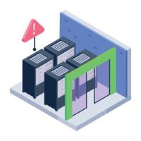 Premium isometric icon depicting server error vector