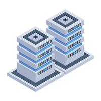 Get this isometric icon of data hosting vector