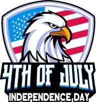 Eagle mascot independence day 4th july vector