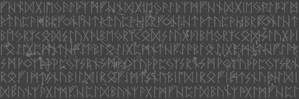 Seamless pattern with elder runes. Futhark Viking Gothic Folk Art. Dark runic repeating background. Ancient pagan symbols of the Norse people vector