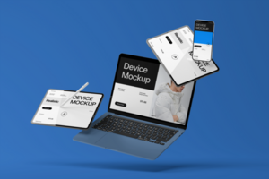 Digital realistic device mockup template psd