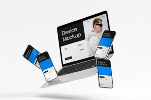 minimal multi device mockup template psd
