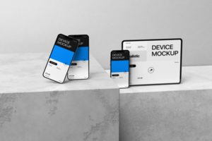 Elegant Device Mockup Template for Mobile and Tablet Displays psd