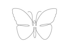 Butterfly continuous one line drawing premium illustration vector