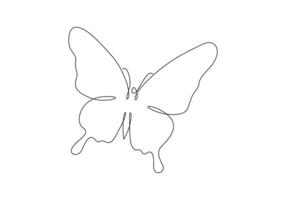 Butterfly continuous one line drawing premium illustration vector