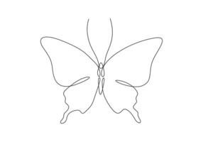 Butterfly continuous one line drawing premium illustration vector