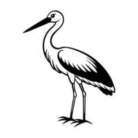 Stork Bird Silhouette Illustration vector