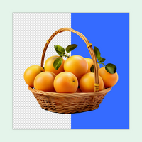 Bunch of Grapefruit in a basket isolated on a transparent background psd