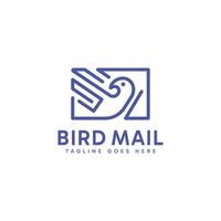 Bird and envelope paper combination logo icon symbol design. vector