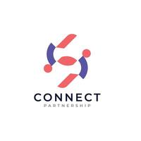 Abstract initial letter s connection partnership logo symbol logo design. vector