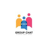 Abstract colorful group chat with simple minimalist logo concept vector