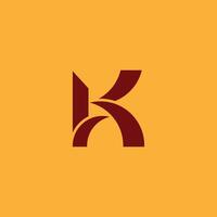 Abstract initial letter k with stylish shape combination concept. vector