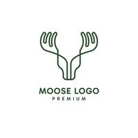 Minimalist moose logo with stylish line art design concept. vector