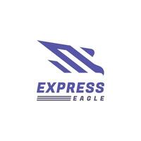 Express Eagle logo design. an eagle that is swooping down sharply with a simple minimalist concept vector