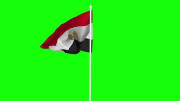 Egypt Flag Waving in Wind with Pole, 3D Rendering, Chroma Key, Luma Matte Black and White Selection of Flag video