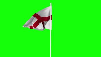 England Flag Waving in Wind with Pole, 3D Rendering, Chroma Key, Luma Matte Black and White Selection of Flag video