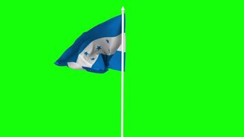 Honduras Flag Waving in Wind with Pole, 3D Rendering, Chroma Key, Luma Matte Black and White Selection of Flag video