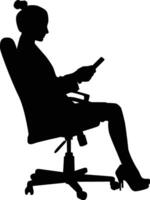 People sitting silhouette illustration. Person pose while sit down vector