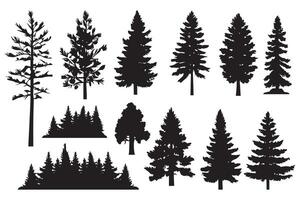 Silhouette trees collections. Abstract illustration vector