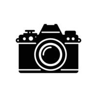Retro Style DSLR Camera Silhouette - Ideal for Photography and Media Branding vector