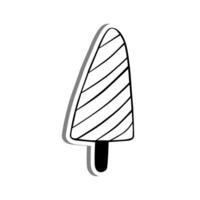 Basic Tree Outline on white silhouette and gray shadow. Illustration cartoon style for decorate, coloring and any design. vector