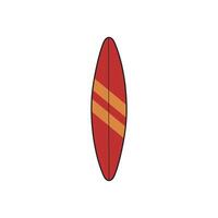 a red surfboard on a white background vector