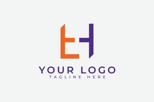 Letter T H logo. Minimal Monogram Square Geometric Alphabet Logotype Concept. Simple Flat Design Template for Technology, Branding, Business, Corporate, Company Identity Related with Initial T and H. vector