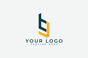 Letter T J logo. Minimal Monogram Geometric Alphabet Logotype Concept. Simple Flat Design Template for Technology, Branding, Business, Corporate, Company Identity Related with Initial T and J vector