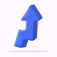 Boost growth with this dynamic blue arrow icon. Ideal for representing progress, upward trends, and success in business or personal life, the 3D illustration icon vector