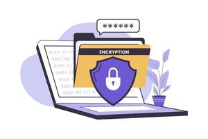 Data encryption illustration concept vector
