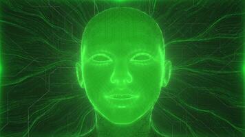 artificial intelligence Chatbot Talking face giving answers video