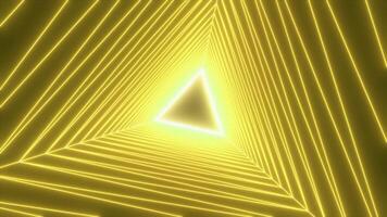 Futuristic tunnel with neon lights. Motion. Pyramid like shapes creating effect of tunnel. video